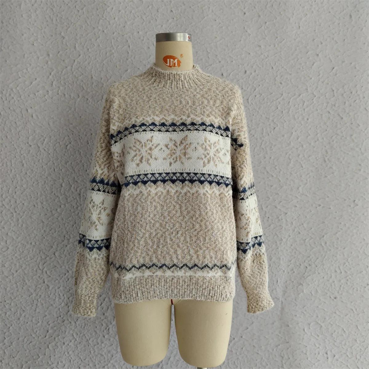 2026 Winter Women Christmas Knitwear Full Sleeve Mock-neck Warm Thick Sweaters Casual Loose Y2k Style Jumpers Soft Pullover Tops view 5