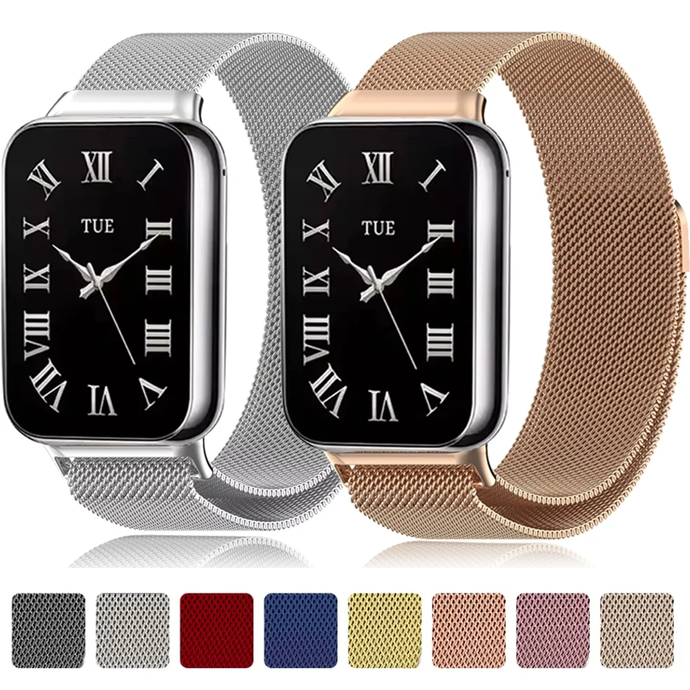 حزام حلقة ميلانو لساعة Xiaomi Mi Band 8 Pro/Mi Band 9 Pro Correa SmartWatch سوار مغناطيسي لساعة Redmi 4 5 معدنية