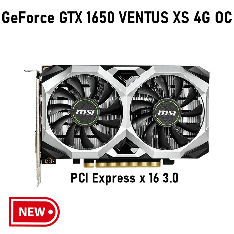 Msi geforce gtx 1650 ventus xs oc 12nm 4g gddr5 gddr6 placas de vídeo de 128 bits 1650 gpu 4gb d5 d6 placa gráfica para cpu desktop novo