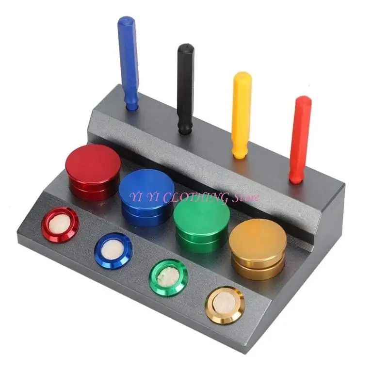 

Практичный набор контейнеров для масла для часов из 4-х блюд со спецификационным инструментом для смазки часов для ремонта часов, профессиональный часовщик