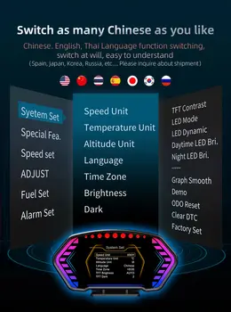ANCEL P3 HUD (Baş Üstü Gösterge) Otomatik Ekran OBD2+GPS Akıllı Araç HUD Göstergesi Dijital OBD Hız Güvenlik Alarmı Su ve Yağ Sıcaklığı Devir Sayısı 10 best sales Obd devir - №5