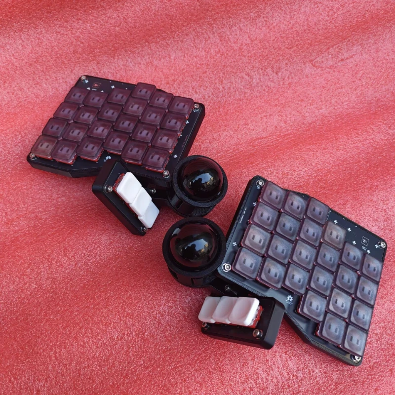 New Crosses Split Keyboard Wireless 3x5 Low Profile Kailh Choc V1/V2 Trackball Gaming Keyboard Kit Hotswap Teclados Gamers Diy