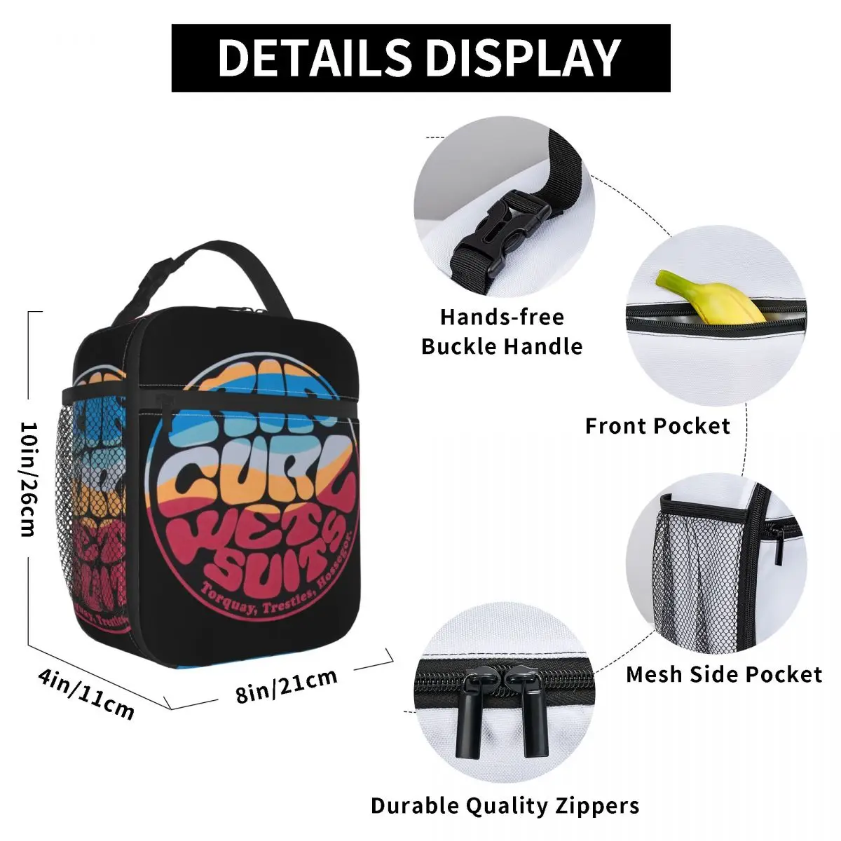 Insulated Lunch Bags Rip Curl Merch Summer Surfing Storage Food Box Y2K Thermal Cooler Lunch Box For Travel