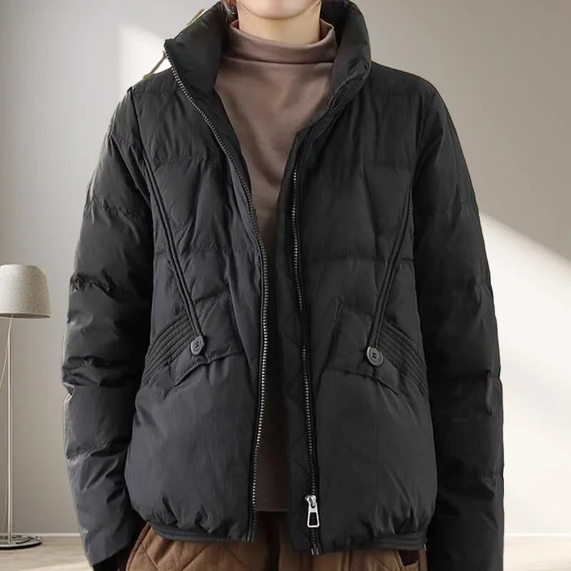New Winter Short Down Puffer Jacket Women Korean Style White Duck Down Coat Loose Plus Size Outerwear  JK-282 Пальто Женское
