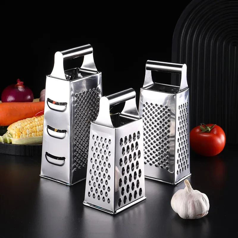 

Stainless Steel 4 Sided Blades Household Box Grater Container Multipurpose Vegetables Cutter Kitchen Tools Manual Cheese Slicer