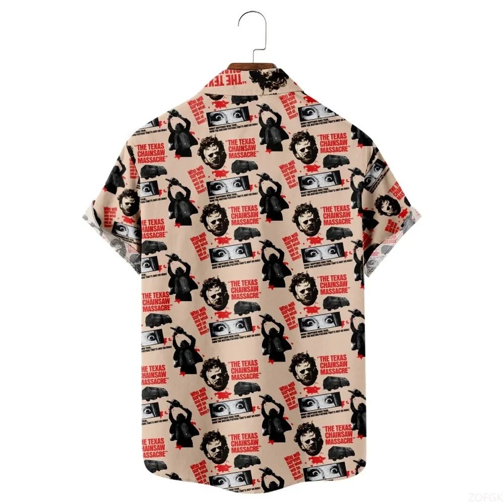 New Chainsaw Theme Shirts Men's Clothing Cool 3D Printed Loose Short Sleeve Tops Casual Streetwear image 3