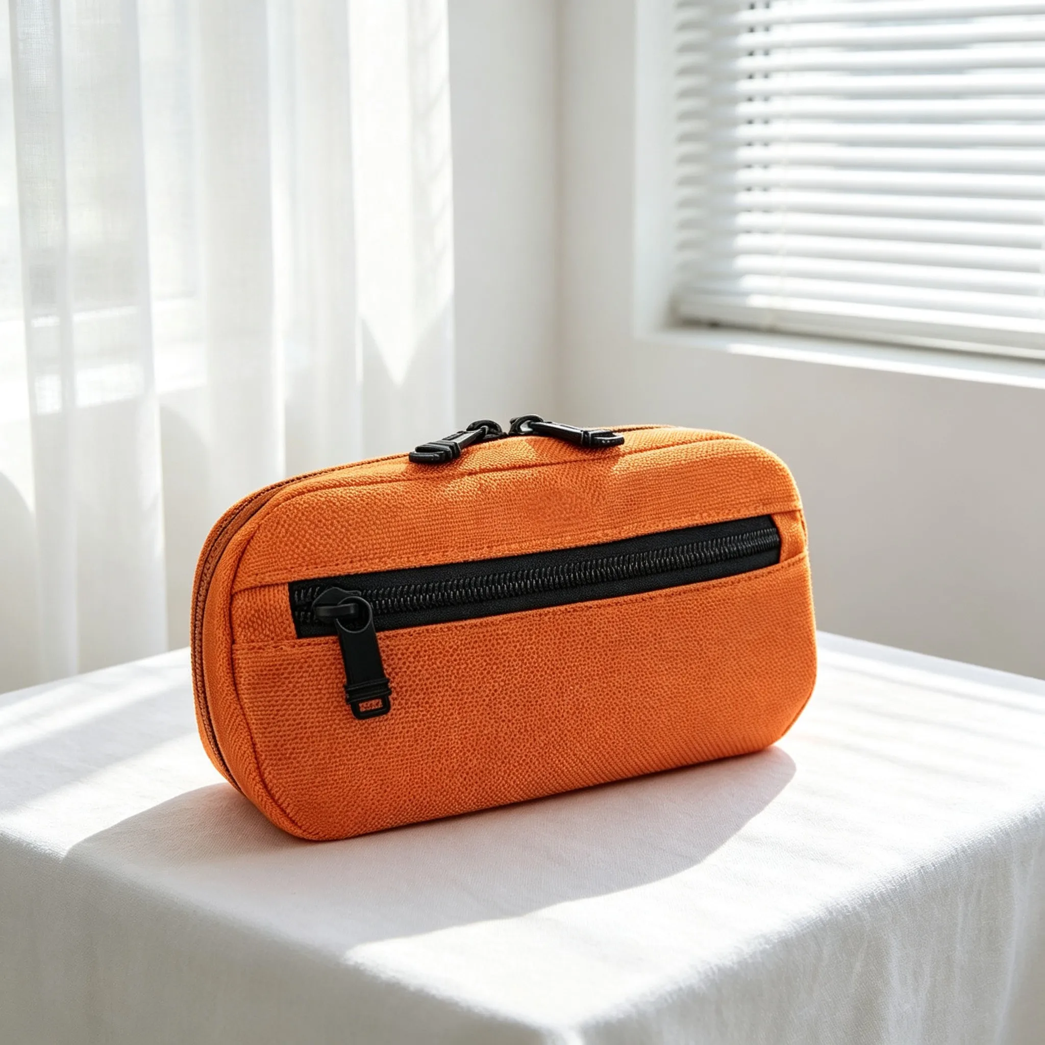 Solid Color Simple Travel Storage Bag, Portable Zipper Organizer Pouch for Small Accessories