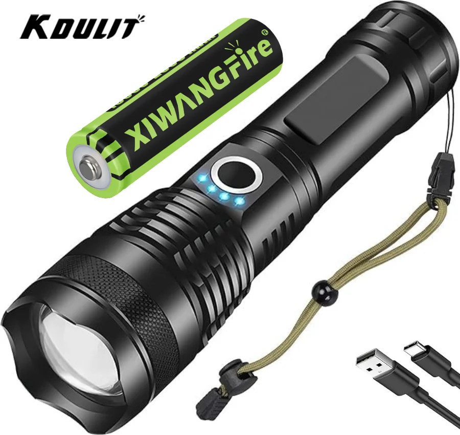 USB Rechargeable LED Flashlights High Lumens Super Bright Tactical Handheld Flash Light Zoomable,Waterproof Emergency Lantern