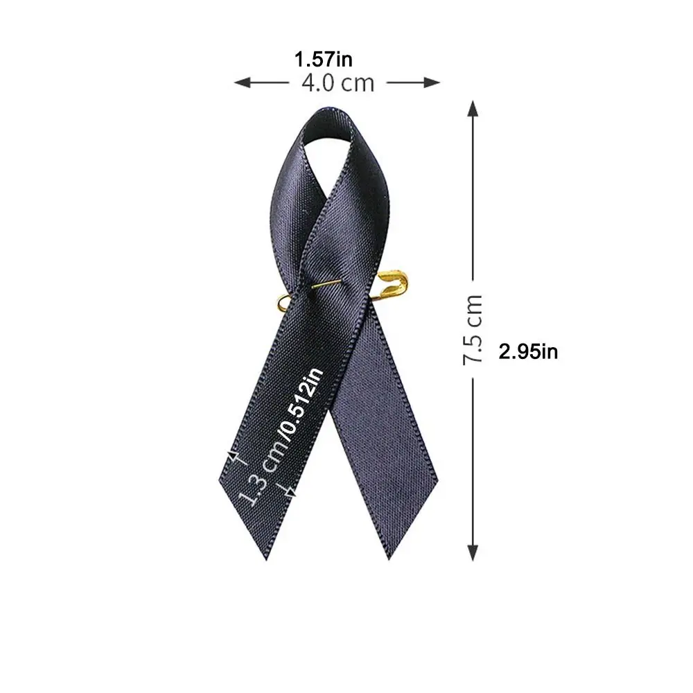 50 قطعة الوعي الشريط الأسود دبوس الميلانوما السرطان سرطان الثدي جنازات تذكارية دبوس الجلد السرطان التلبيب دبوس الحداد شارة بروش