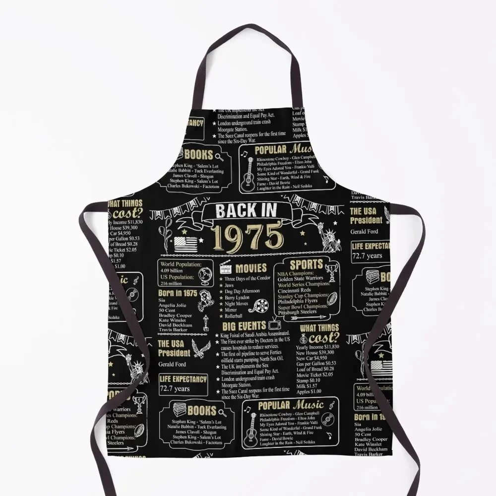 

Birthday Anniversary 1975 History Back in 1975 Apron Kitchen Items For Home cooks clothes Chef Uniform Women Kitchen Chef Apron