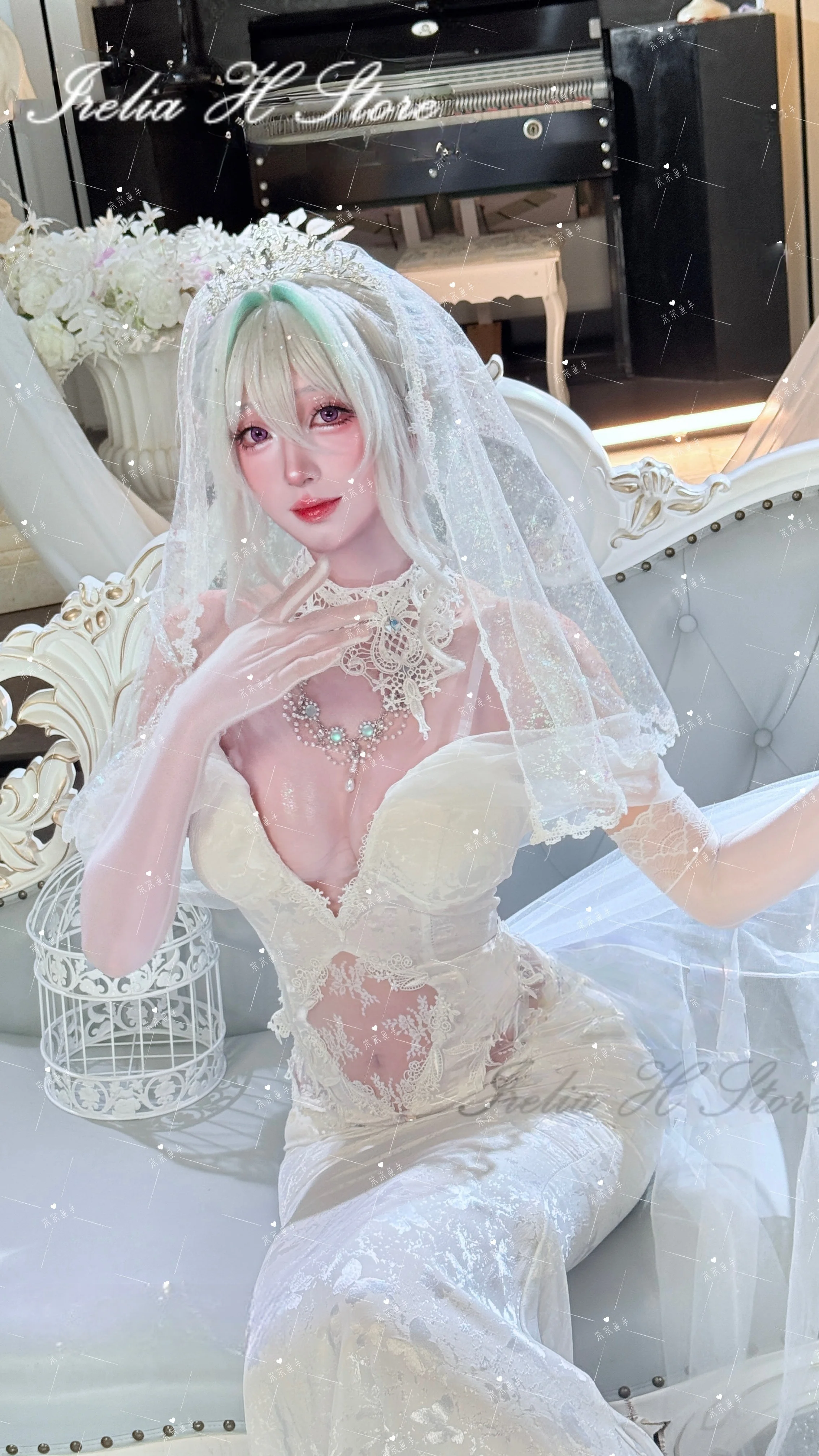 Irelia H Kearsarge From Azur Lane Cosplay Costume Sexy lingeries White Dress Can Custom size made