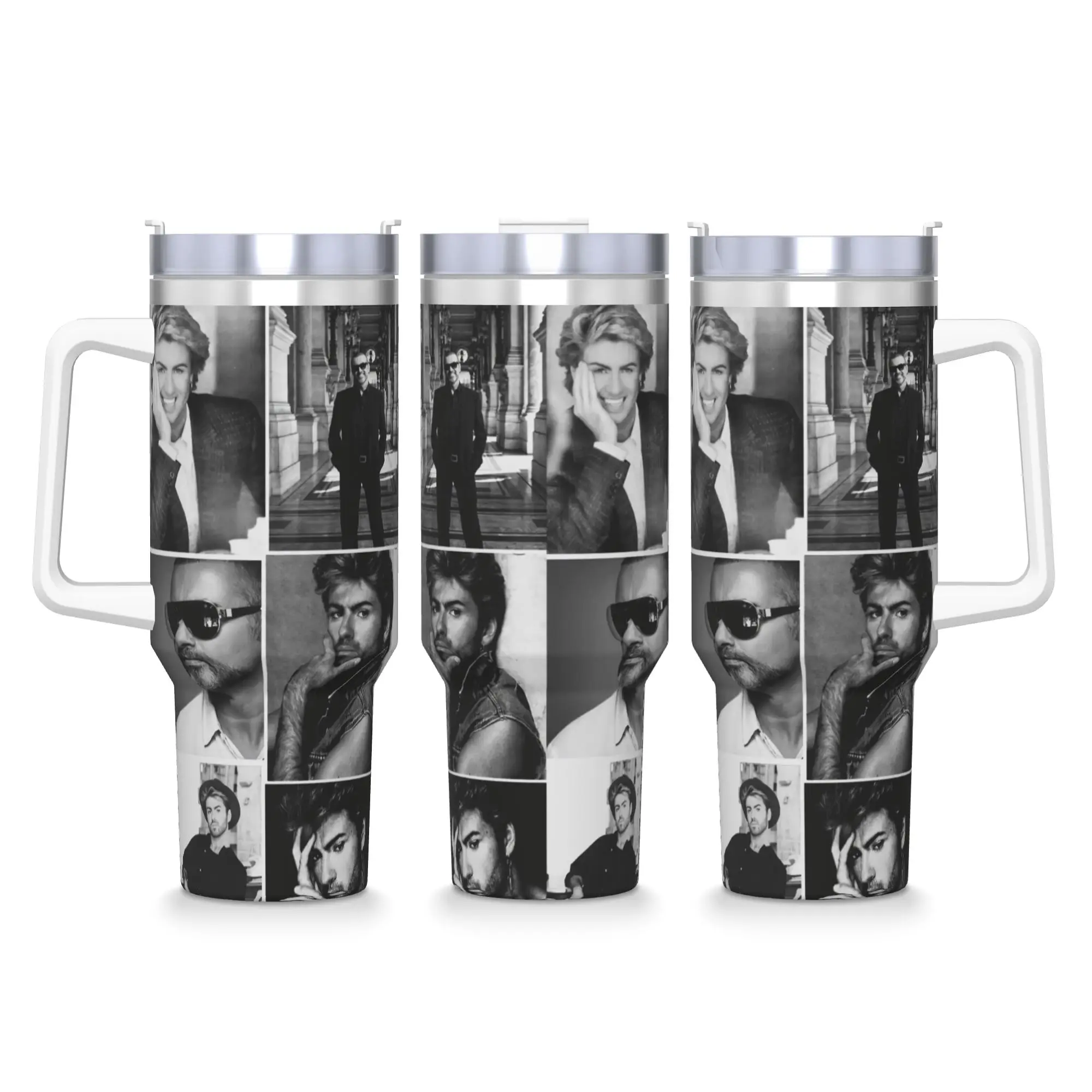 Stainless Steel Tumbler George Michael British Singer Coffee Mug  Heat Preservation Cold and Hot Mugs Cup Driving Water Bottle
