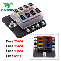 Fuse Box Holder 8 Way 32V Max.100A Fuse Block with LED Indicator PBT Waterproof Dustproof Fus For Car Off-road RV Bus Yacht Boat