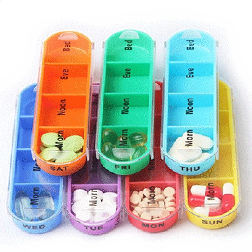 PU Carrying Case Weekly Pill Organizer Box Week Mark Drug Container 28-Grid Vitamin Storage Dust-proof 4 Times a Day