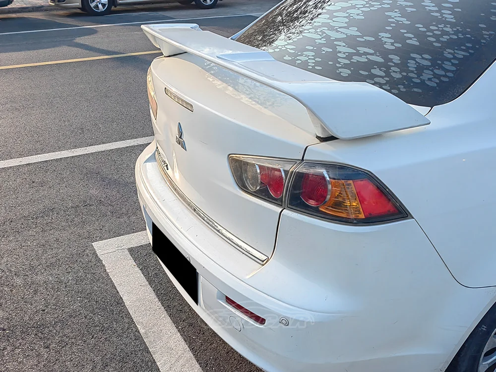 For Mitsubishi Lancer EX EVO Spoiler 2009-2019 ABS Material car rear wing carbon fiber look rear spoiler trunk boot wing spoiler