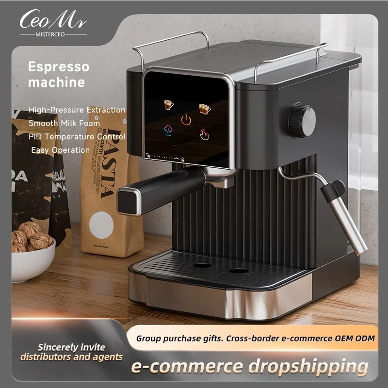 Hot saleCross-border multi-functional Italian coffee machine household full semi-automatic small milk foam steam 20bar