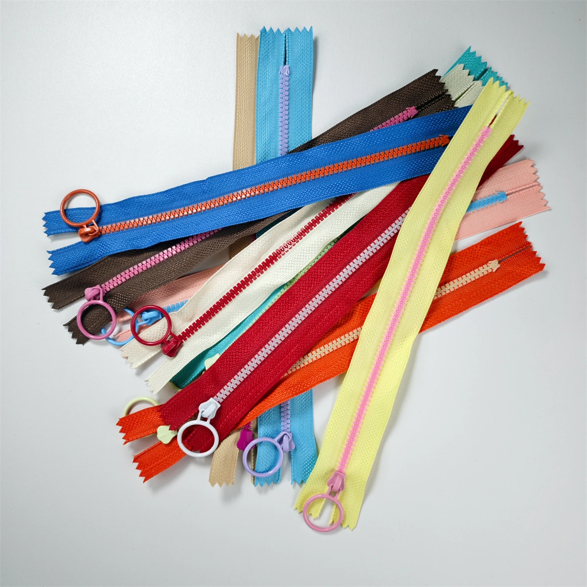 (10PCS)3# Color zipper 35CM hand-made pocket Pen Bag Bag No. 3 Resin zipper closed tail self-locking color contrast