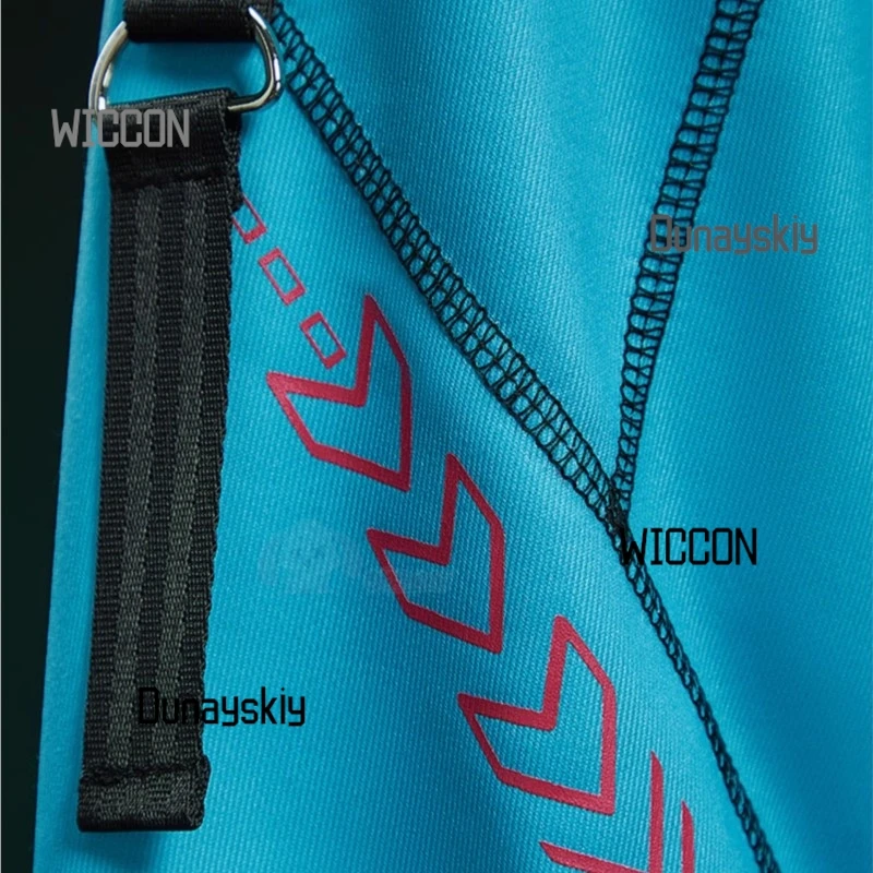 مشتق صوتي مثير تأثيري سايبر نمط ملابس رياضية ضيقة ارتداءها مع مقنعين سترة قصيرة ملابس السباحة الزرقاء Jirai Kei عيد الميلاد #4