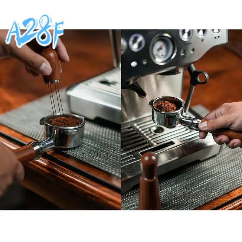 

A28F-54Mm Bottomless Portafilter Paired With Wdt Tool - Enhance Espresso Brewing Replacement Filter Basket Coffee Replacement