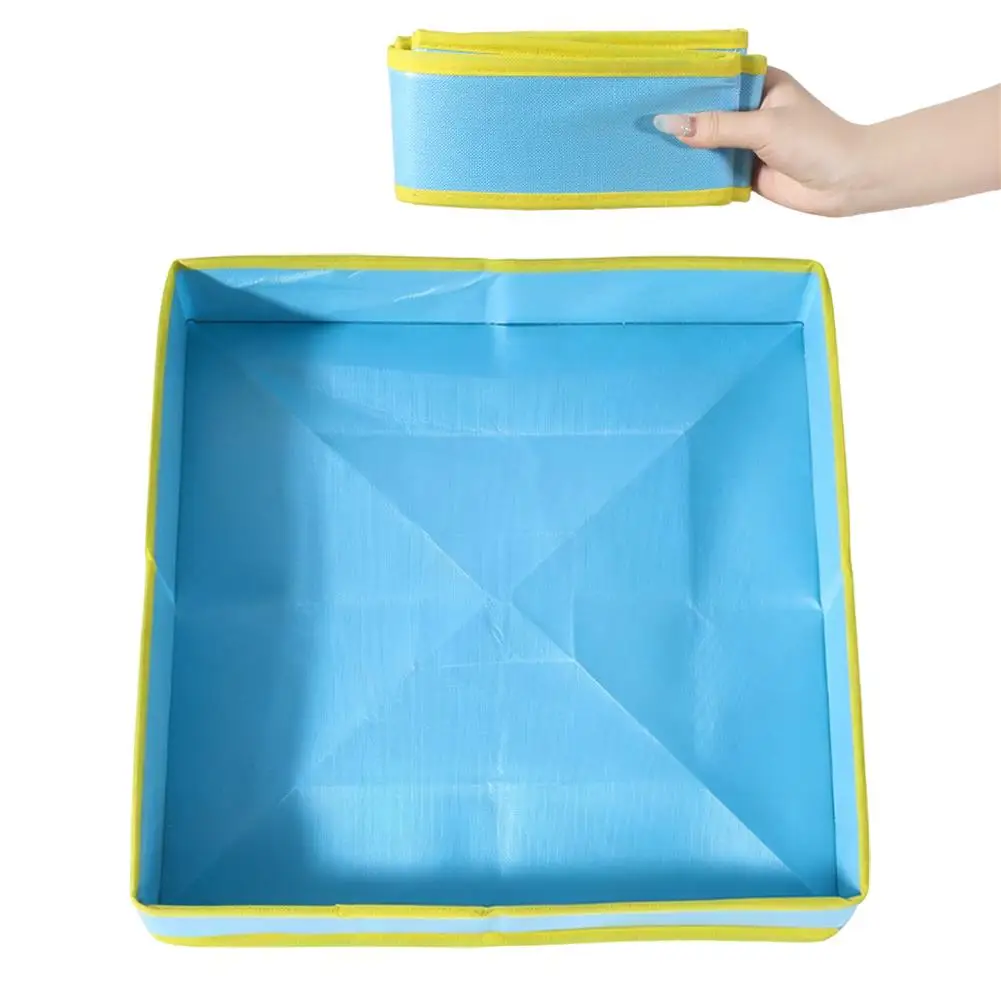 PVC Folding Reusable Cleaning Basin Kids Sensory Learning Activity Tray Sandbox for Play Sand Games Beach 38x38CM - view 3