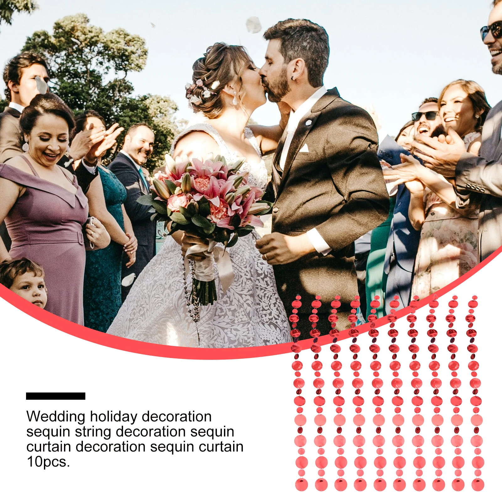 

10Pcs Sequins Curtain Wedding Hanging Backdrop Festival Decor Creative Screen Layout Prop Elegant Wedding Supply Party Decor