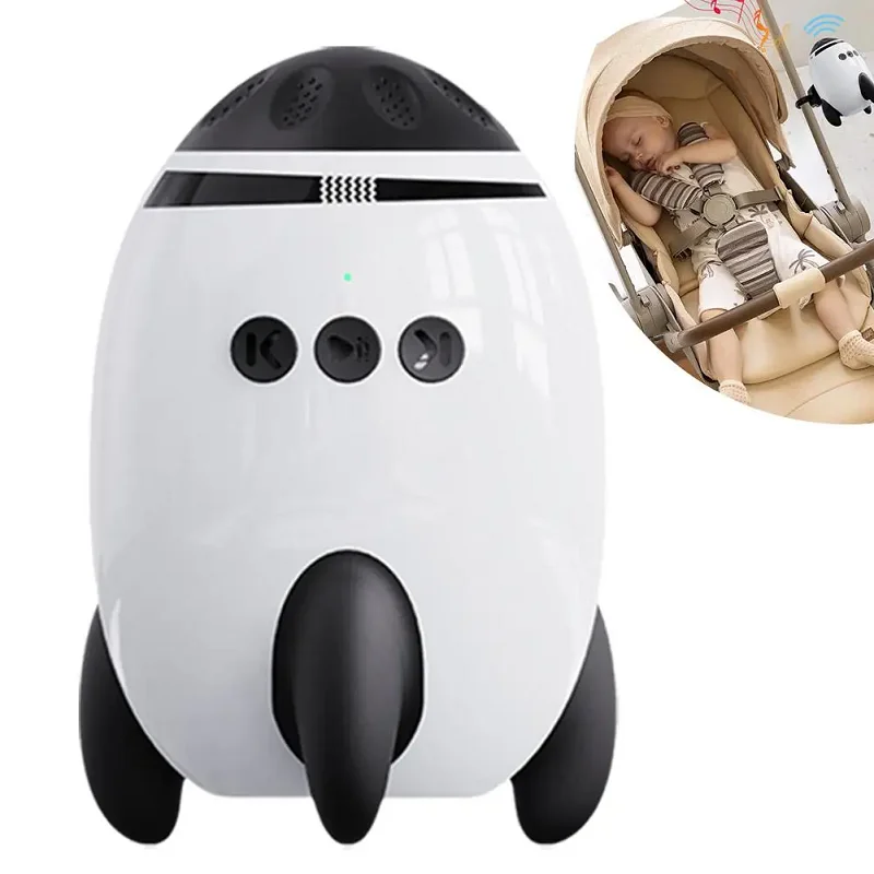 

Portable Baby Soother with White Noise Bluetooth Smart Rocker for Stroller Crib Auto Swing Sleep Aid with Lullabies USB Recharge