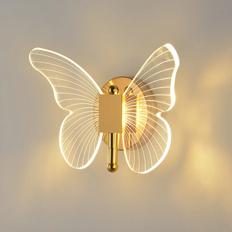 

Butterfly light guiding wall lamp, light luxury, modern and simple creativity, Nordic hotels, bedside bedrooms, TV walls, LED