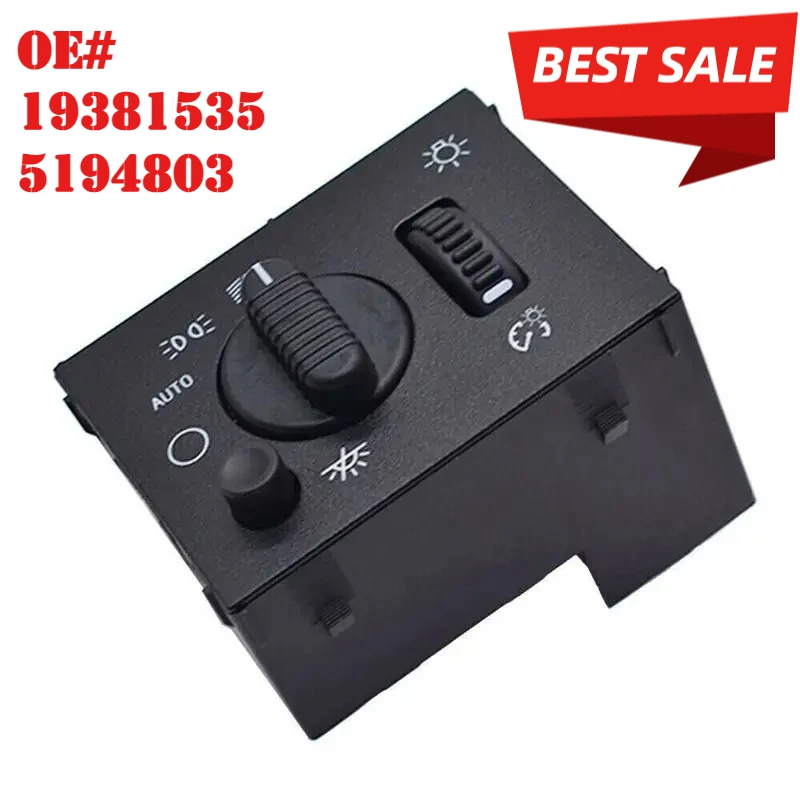 

Headlight Control Switch For Silverado Cadillac Escalade 2003-2006 GMC D1595G 19381535 5194803