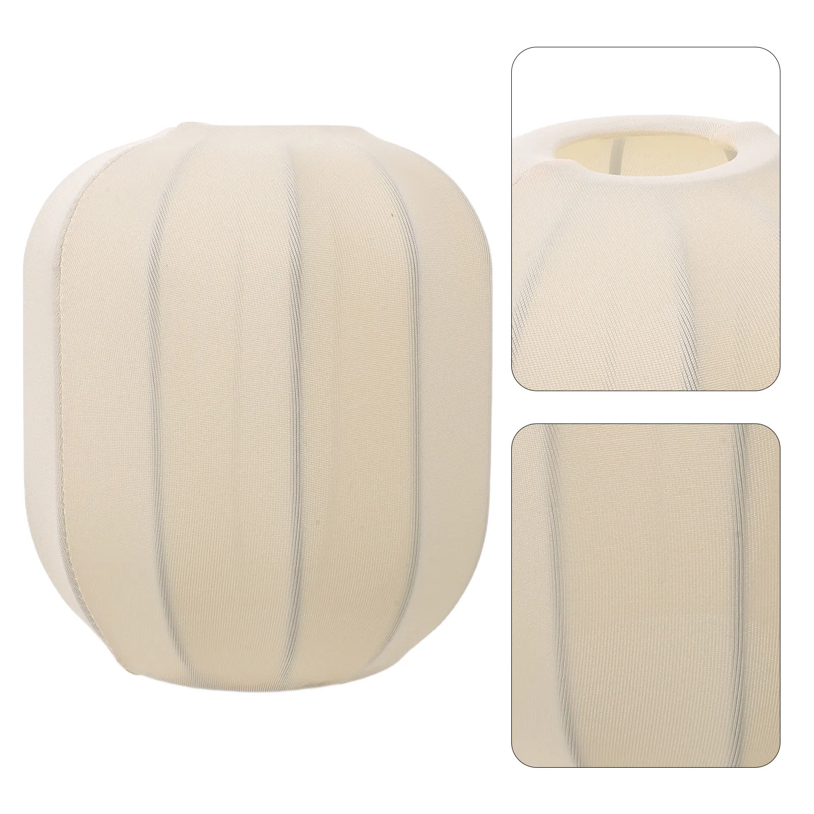 Pumpkin Ribbed Fabric Lampshade Beige Paintable Cover for Table Floor Pendant Wall Lamp DIY Home Decoration Hanging Lamp Shade
