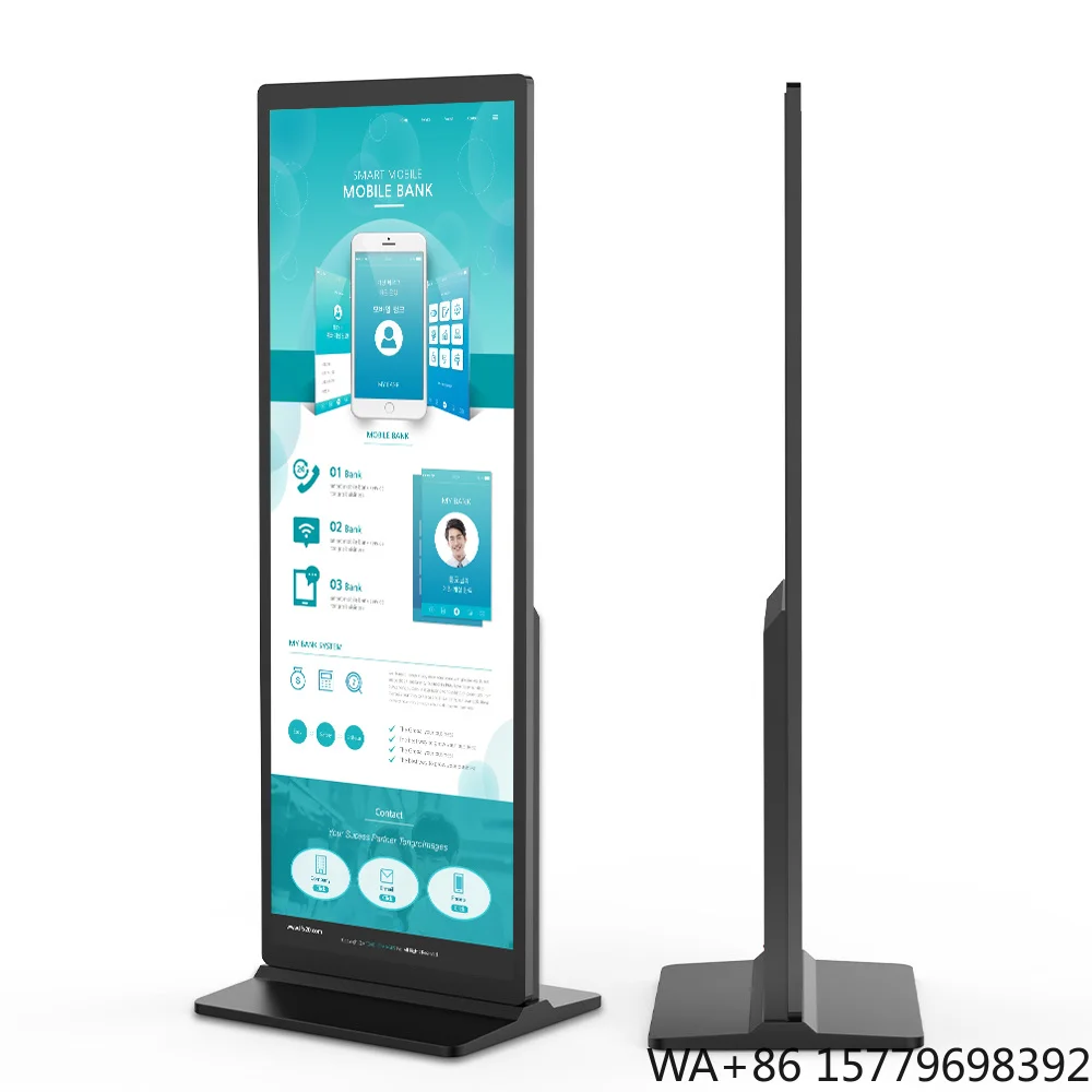 43 75 85 Inch Full HD Vertical LCD Advertising Display LED Machine Touch Screen Digital Signage and Big Advertising Screen