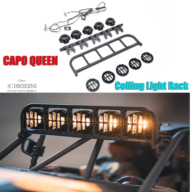 CAPO QUEEN RC Car Spare Parts Climbing Bike Metal Headlight Kit CNC 5P Searchlight