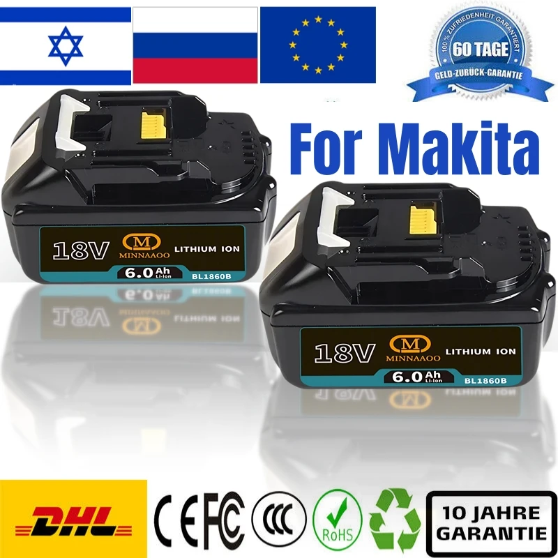 

100% Original For Makita 18V Battery BL1850b BL1860 BL1830 BL1815 Lithium Rechargeable for Makita Power Accessories