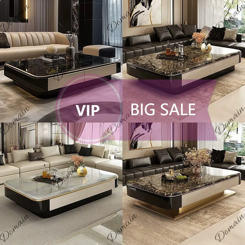 Ni Black Microcrystalline Stone Coffee Table Raised 45cm Italian Minimalist Luxury Living Room Large Space 1.5m Long