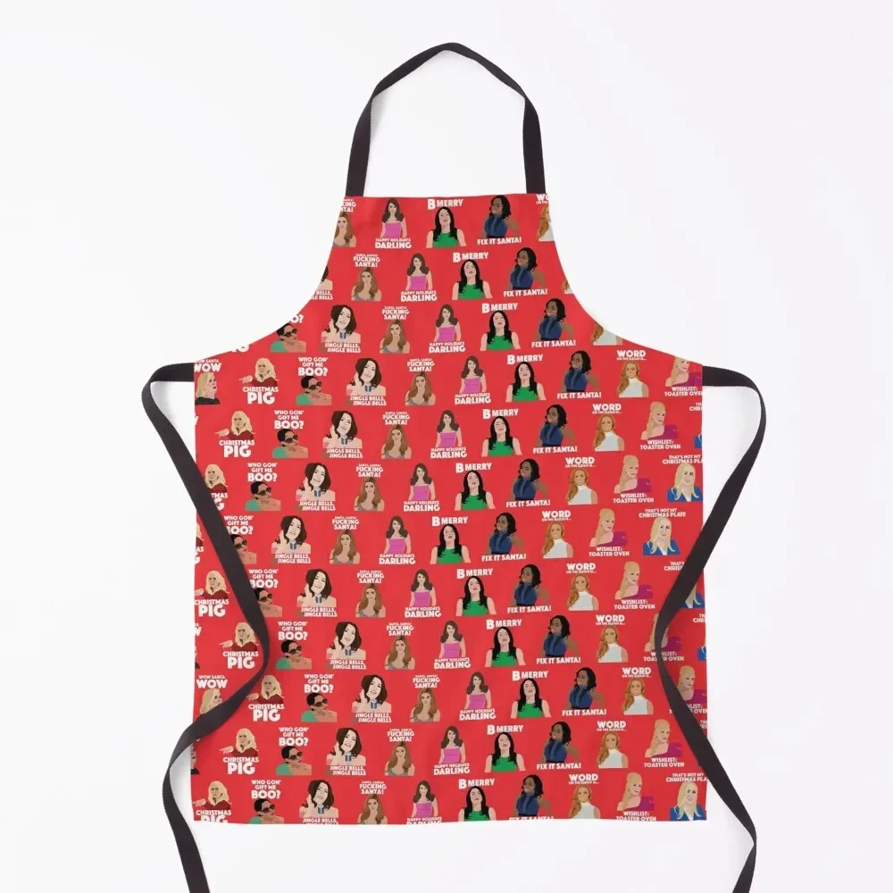 

Real Housewives All Stars - Christmas Design Apron Customizable Professional Barber Apron