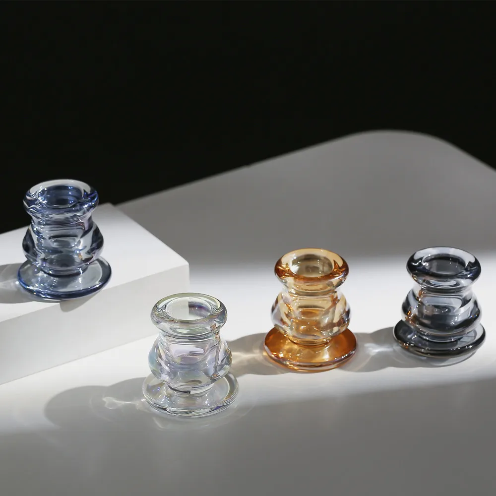 Glass Candle Holder European Decoration Romantic Candlelight Dinner Candle Holder Home Decoration