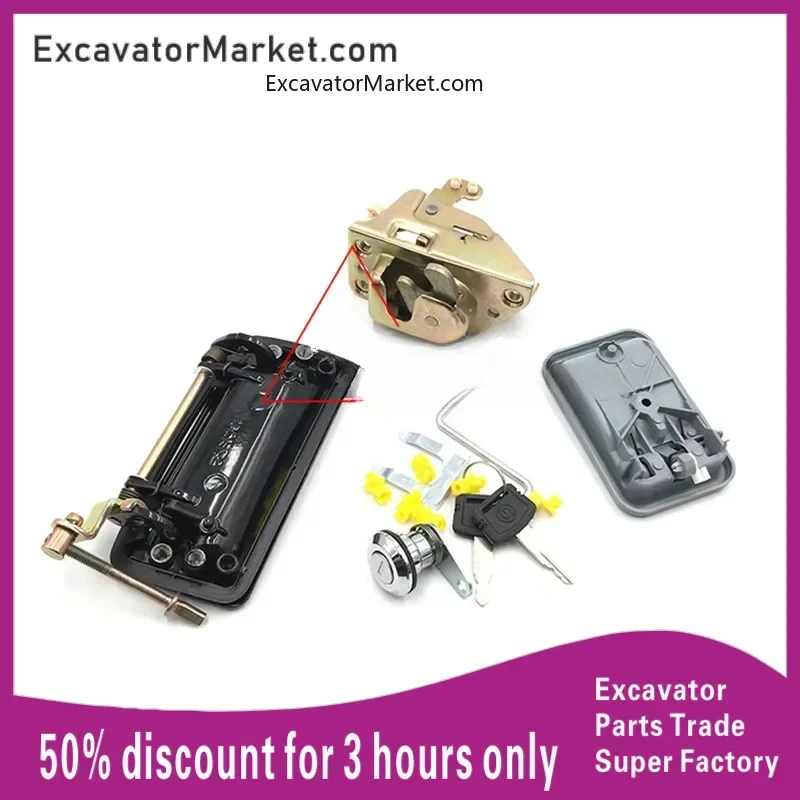 Excavator Spare Kubota 155/161/165/183/185 Door Lock Assembly Door Inner and Outer Handle Lock Block Lock Cylinder Excavator