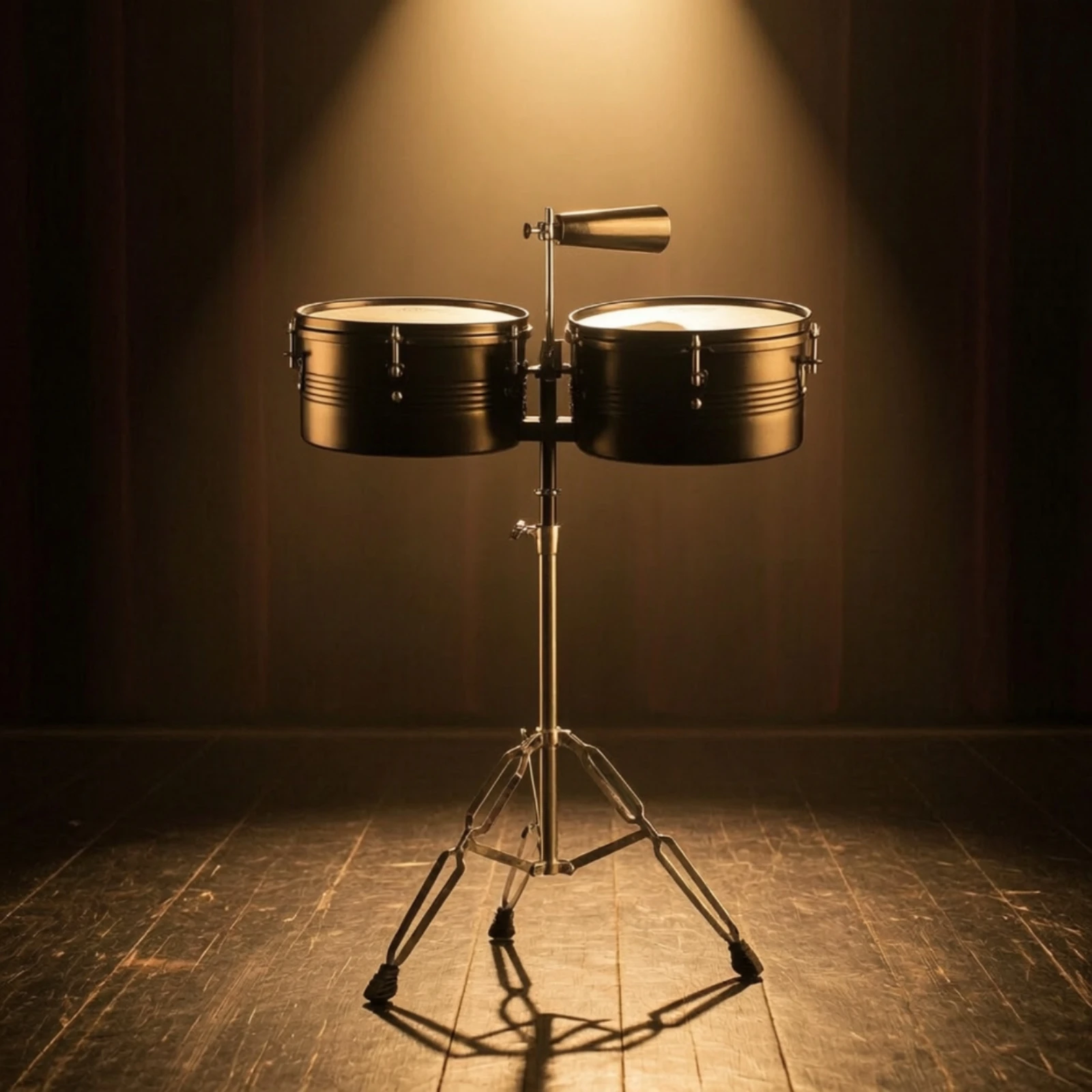 Timbales con Campana, Set de Timbales Dobles Portátiles con Soporte, Timbales con Soporte Estable, Timbales Premium para Percusionistas