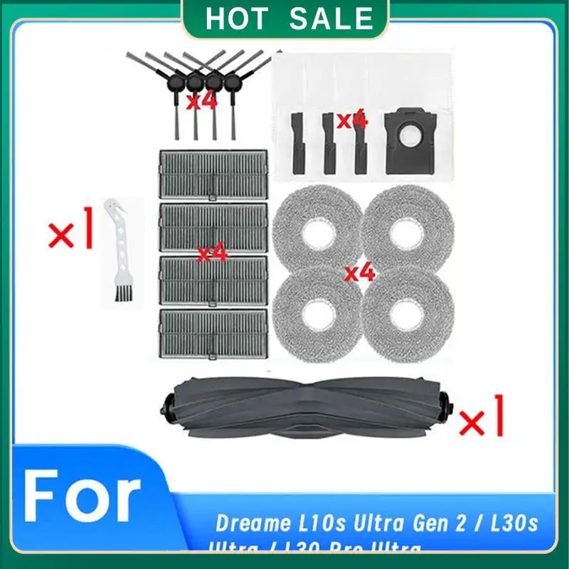 

MYHOME для Dreame L10s Ultra Gen 2/L30s Ultra/L30 Pro Ultra робот-пылесос, основная боковая щетка, фильтр для швабры, мешки для пыли