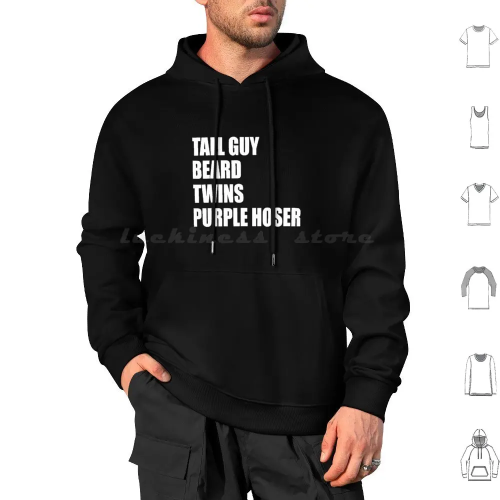 Tall Guy Beard Twins Purple Hoser Funny Quote Hoodie cotton Long Sleeve Tall Guy Beard Twins Purple Hoser