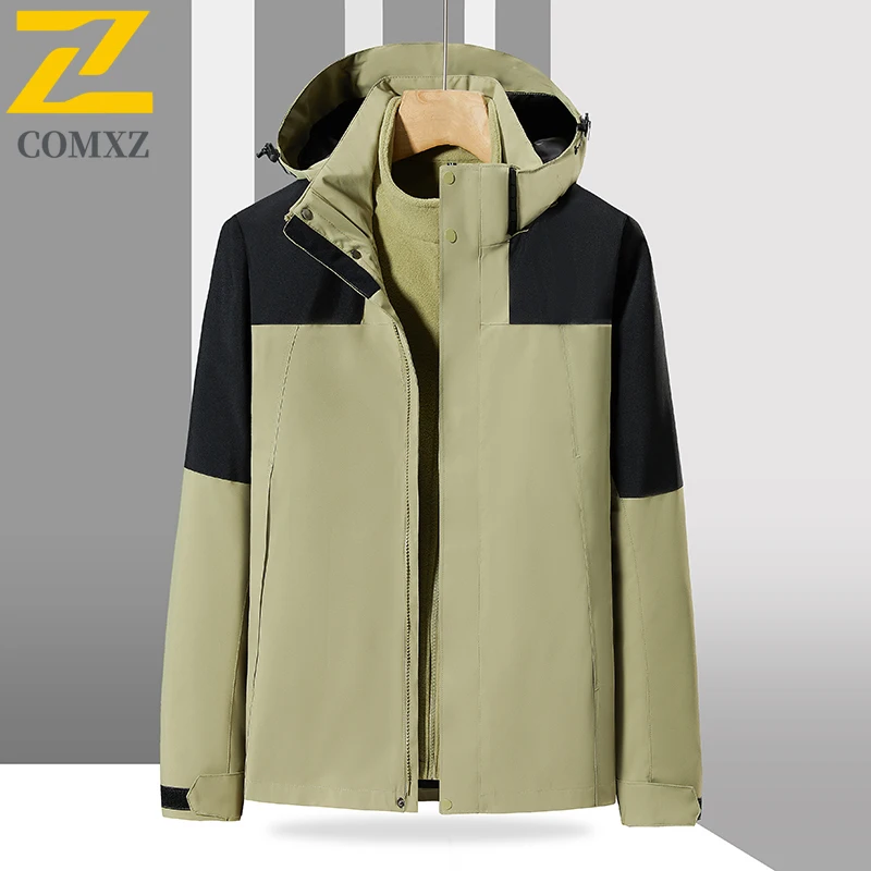 EIAO 3-in-1 سترة واقية للجنسين عالية الجودة سستة مقاوم للماء سترة مضادة للرياح المشي لمسافات طويلة التخييم الحرارية معطف خفيف الوزن في الهواء الطلق #5