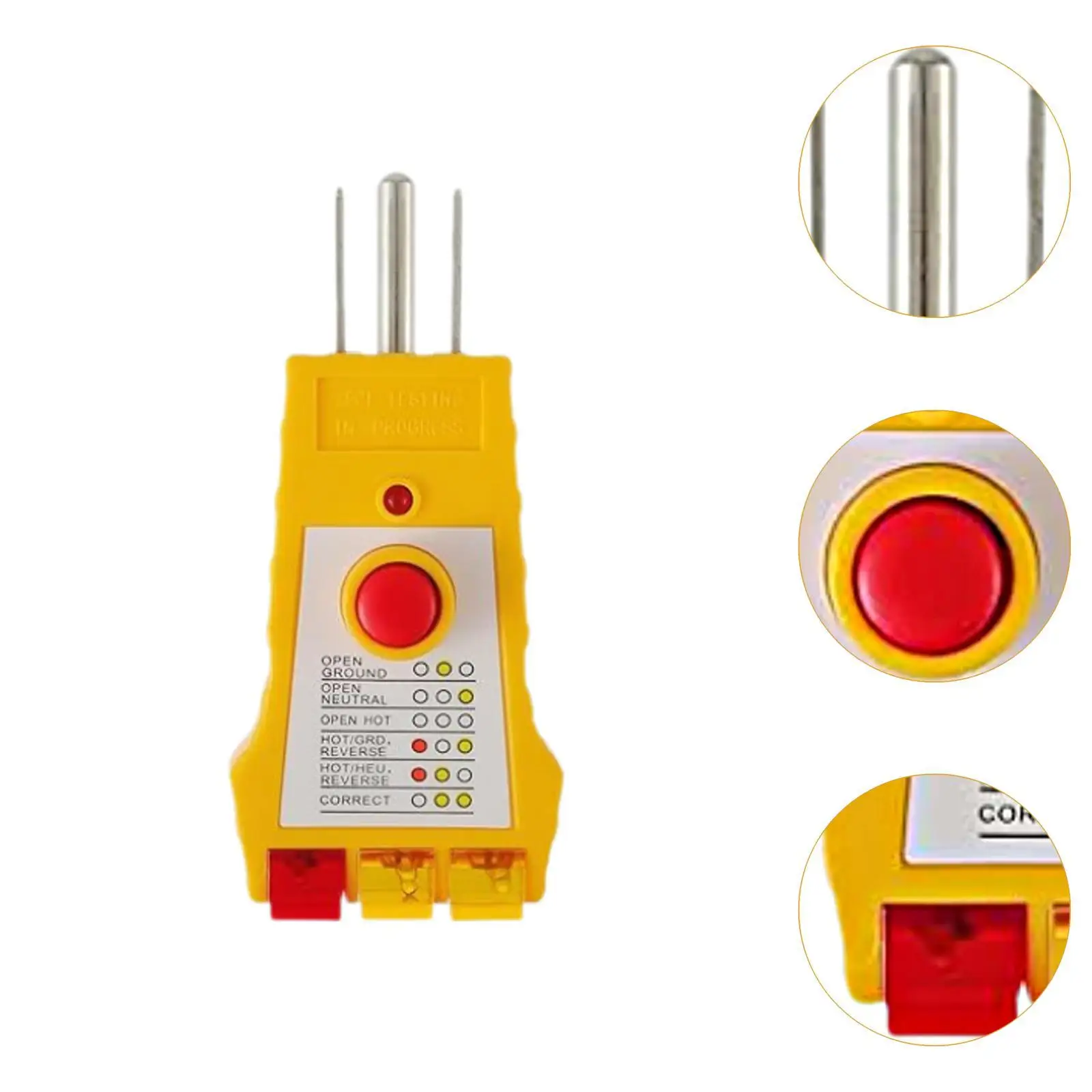Grounding Outlet Tester Plug in Receptacle GFCI Function Power Detection for Home Electrical System Security