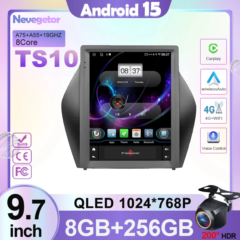 Car android 15 For Hyundai IX35 10-15 high 9.7 Inch High-performance CPU Auto Radio Stereo Head Unit Multimedia Player GPS