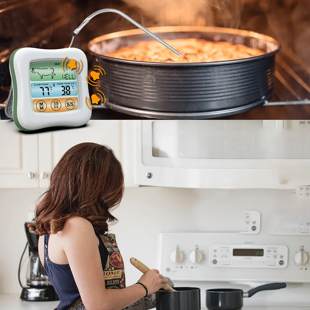 

Touch Screen Food Thermometer 304 Stainless Steel Digital Kitchen Meat Cooking Tool Temperature Controller For Chicken Turkey
