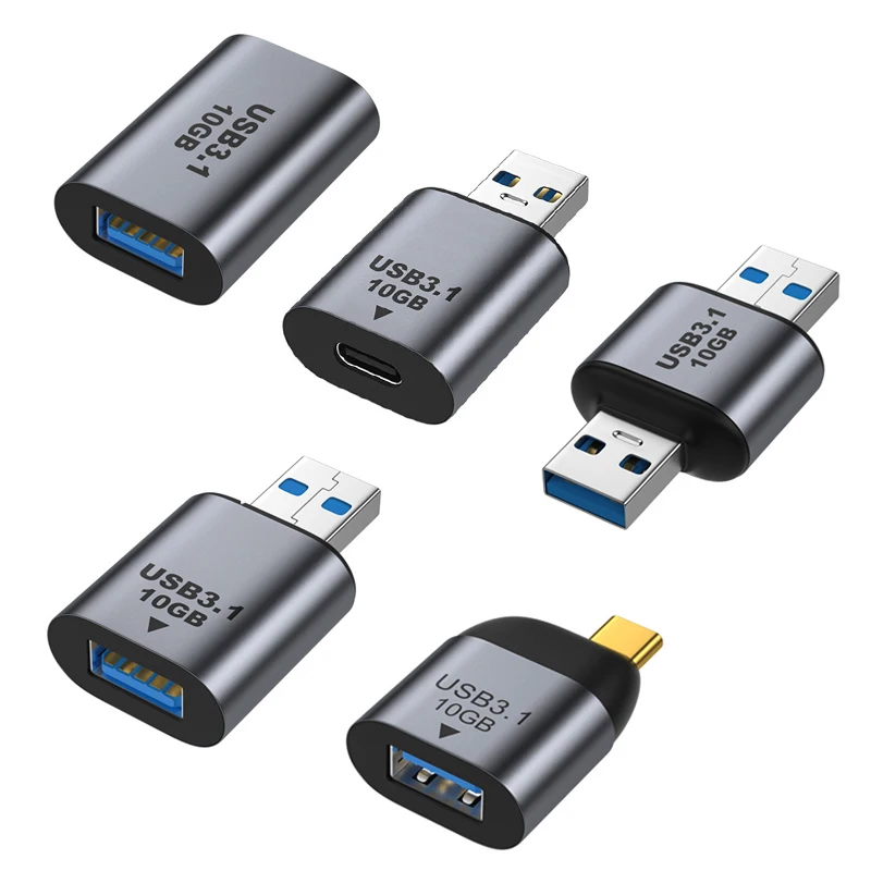USB 3.1 10Gbps OTG Adapter USB‑A to Type‑C & Type‑C to USB‑A 3A Fast Charging Data Transfer for Phone Laptop Tablet