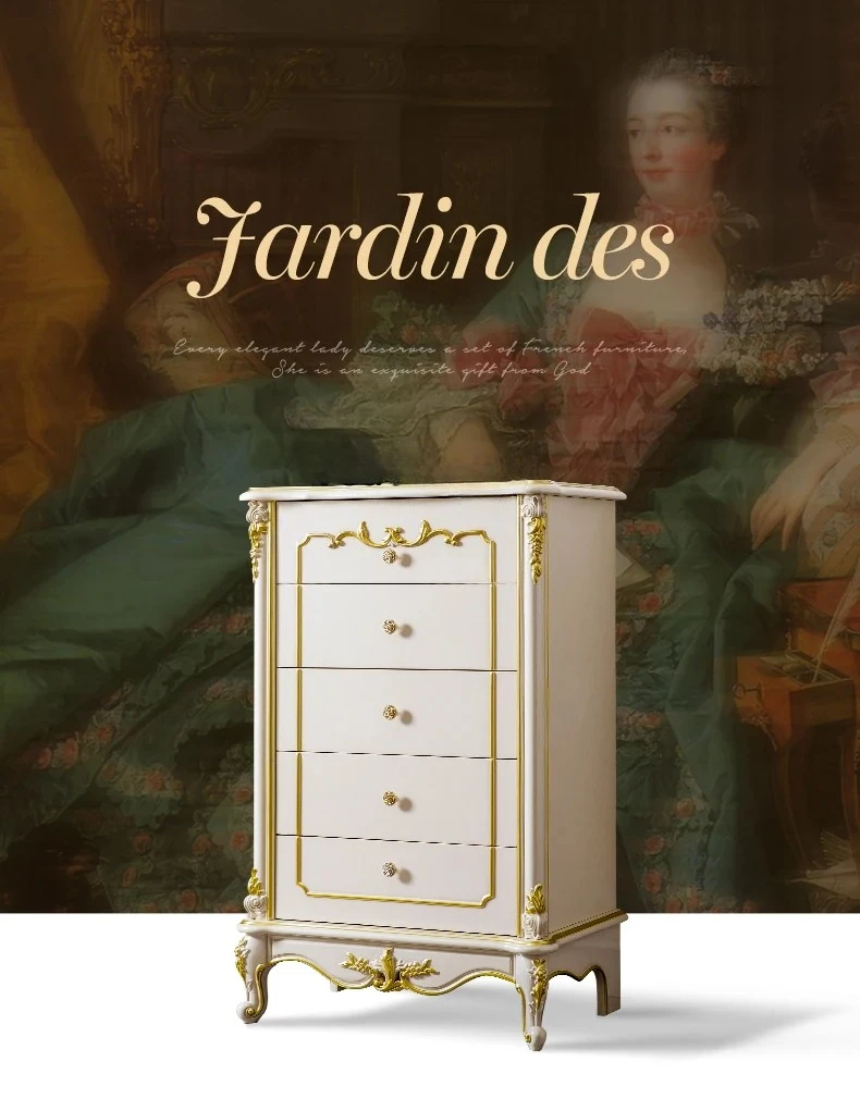French-style Chest of Drawers European-style Villa Living Room Solid Wood Chest of Drawers Comodas Con Cajones Muebles De Salon