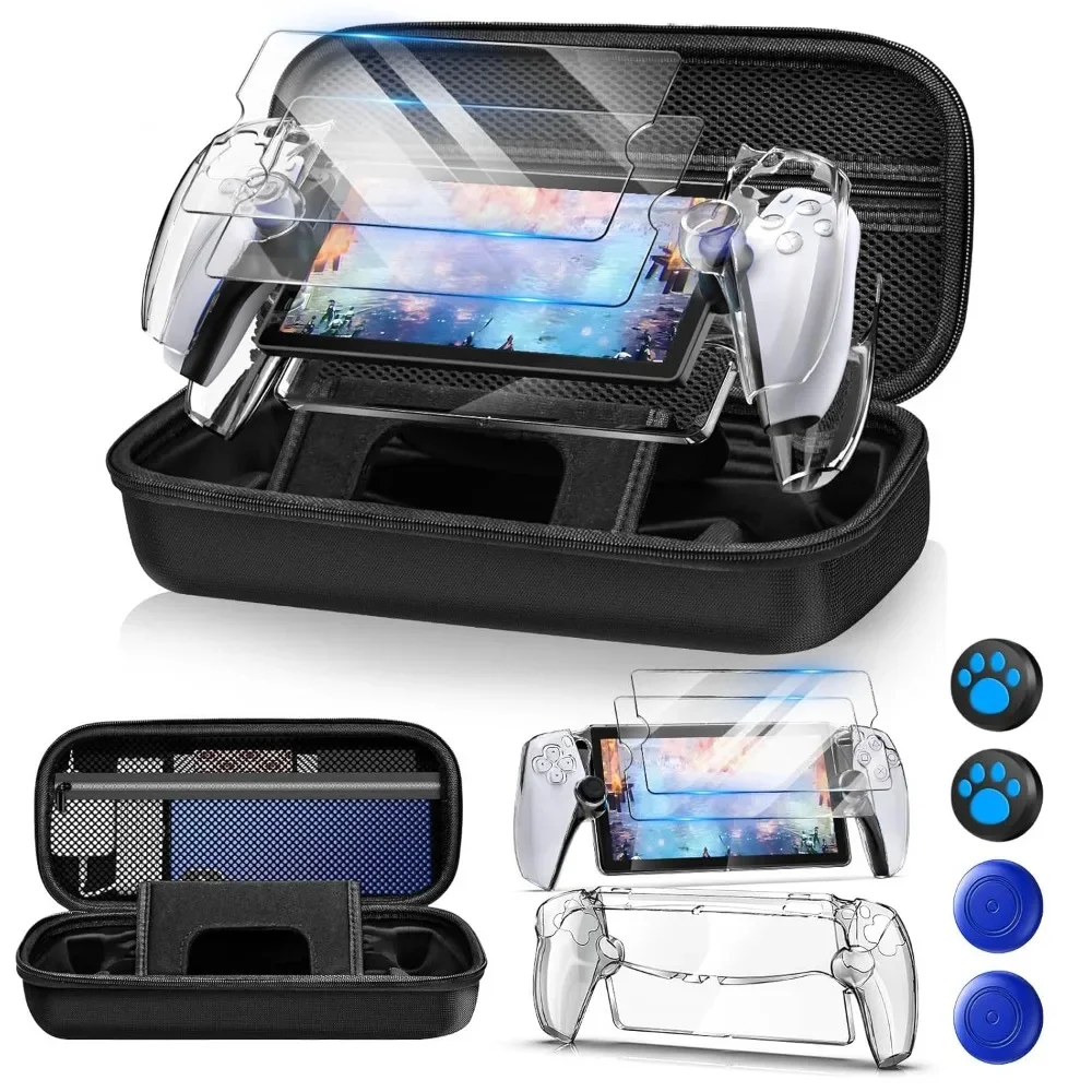 

12 in 1 Accessories Set for Playstation Portal Remote Player, Hard Carrying Case for PS Portal with Clear Skin Case for PS5