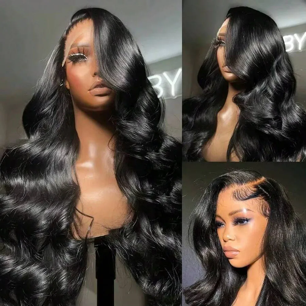 40 42 Inches 13x6 Body Wave Lace Frontal Wig Human Hair Pre Plucked Glueless 13X4 Brazilian Body Wave HD Transparent Lace Wigs For Women