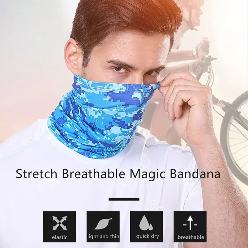 Bandana de protección UV para exteriores, bufanda, calentador de cuello, multifuncional, para pesca, senderismo, ciclismo, cubierta para la cabeza