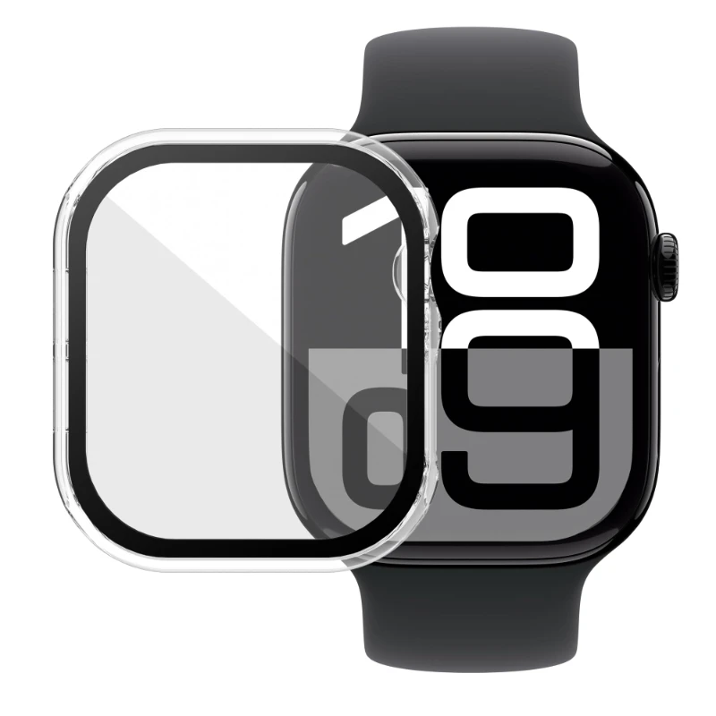 Cover For Apple Watch Case 10/9/8/7/6/5/SE 42mm 46mm 45mm 44mm 41 40 PC bumper Screen Protector Tempered Glass iWatch Protective view 3