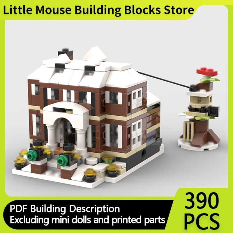 

City Street View Model MOC Building Bricks Winter Detached Villa Modular Technology Gifts Holiday Assemble Children Toys Suit